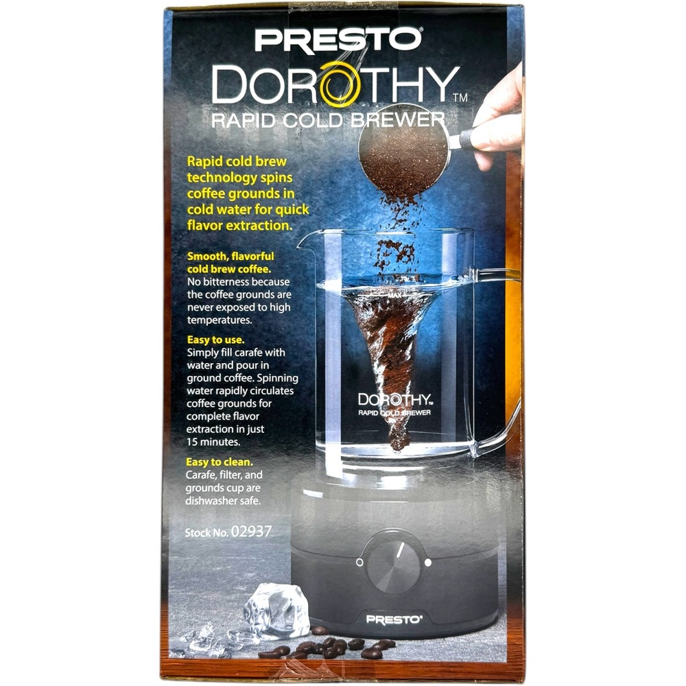 Presto Dorothy Rapid Cold Brew Coffee Maker 15-Min Tornado Spin Fast Brewer 22oz - Picture 4 of 8